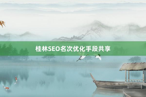 桂林SEO名次优化手段共享